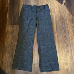New York & Company Charcoal Checkered plaid Pants size 8 stretch average length